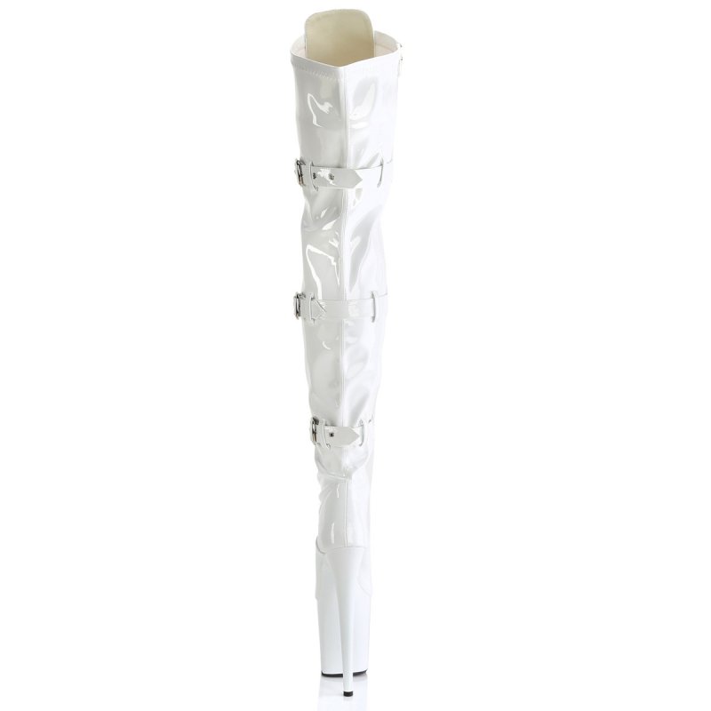 Bílé erotické kozačky FLAM3028/W/M | FLAMINGO-3028 Pleaser - zezadu