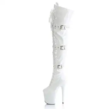 Bílé erotické kozačky FLAM3028/W/M | FLAMINGO-3028 Pleaser - z vnitřku