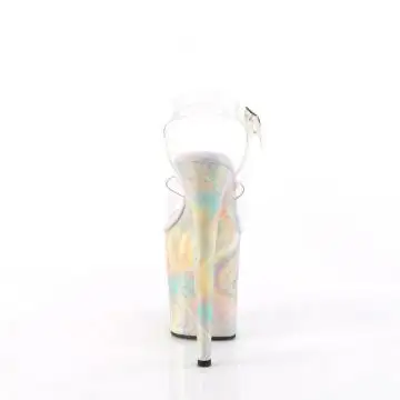 Duhové sandály na extra podpatku Pleaser FLAM808CRF/C/LVG | FLAMINGO-808CRF Pleaser - zezadu