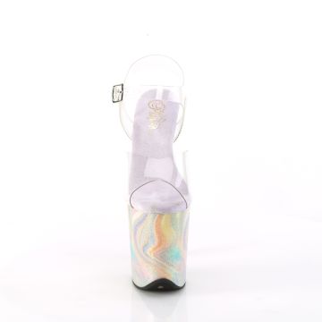 Duhové sandály na extra podpatku Pleaser FLAM808CRF/C/LVG | FLAMINGO-808CRF Pleaser - zepředu