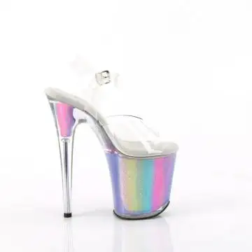 Taneční sandály s duhovou platformou FLAM808RG-01/C/RBOWG | FLAMINGO-808RG-01 Pleaser - z vnějšku
