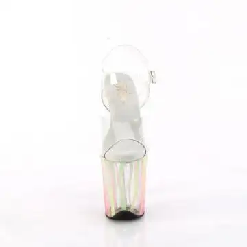 Barevné svítící taneční sandály Pleaser FLAM808RG-03/C/RBOWG | FLAMINGO-808RG-03 Pleaser - zepředu