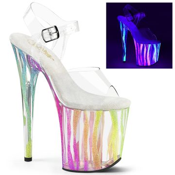 FLAMINGO-808RG-03 | Barevné svítící taneční sandály Pleaser FLAM808RG-03/C/RBOWG