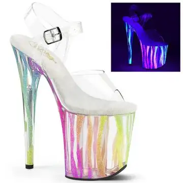 Barevné svítící taneční sandály Pleaser FLAM808RG-03/C/RBOWG | FLAMINGO-808RG-03 Pleaser