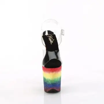Duhové sandály Pleaser FLAM808RG-04/C/RBOWG pro gogo a strip | FLAMINGO-808RG-04 Pleaser - zepředu