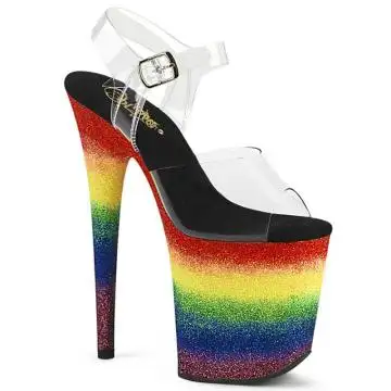 Duhové sandály Pleaser FLAM808RG-04/C/RBOWG pro gogo a strip | FLAMINGO-808RG-04 Pleaser