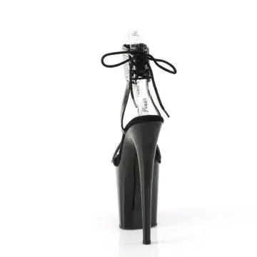 Černé luxusní sandály na platformě FLAM870/B-RS/M Pleaser | FLAMINGO-870 Pleaser - zezadu