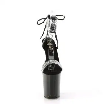 Černé luxusní sandály na platformě FLAM870/B-RS/M Pleaser | FLAMINGO-870 Pleaser - zepředu