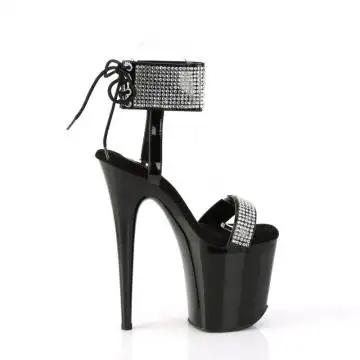 Černé luxusní sandály na platformě FLAM870/B-RS/M Pleaser | FLAMINGO-870 Pleaser - z vnějšku