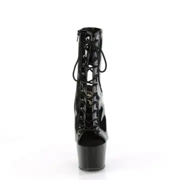 Černé lesklé go-go kotníčkové kozačky ADO1016/B/M | ADORE-1016 Pleaser - zepředu
