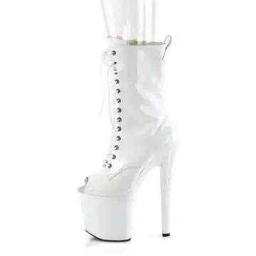 Bílé go-go kozačky ENC1041/W/M | ENCHANT-1041 Pleaser - z vnitřku