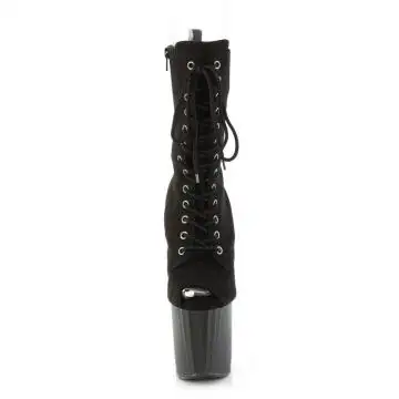 Černé kozačky na vysoké platformě Pleaser ENC1041FS/BFS/M | ENCHANT-1041FS Pleaser - zepředu