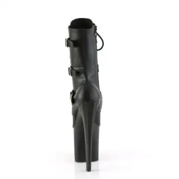 Černé kotníčkové kozačky s přezkami ENC1043/BPU/M Pleaser | ENCHANT-1043 Pleaser - zezadu