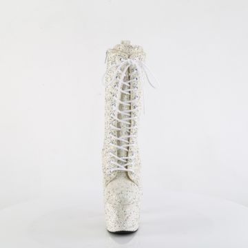 Luxusní bílé gogo kozačky ADO1040GR/IVMCG/M | ADORE-1040GR Pleaser - zepředu Luxusní bílé gogo kozačky ADO1040GR/IVMCG/M | ADORE-1040GR Pleaser - zepředu