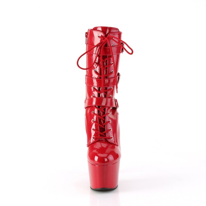 Červené taneční kozačky ADO1043/R/M | ADORE-1043 Pleaser - zepředu