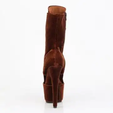 Hnědé taneční kozačky ADO1045VEL/BN/M | ADORE-1045VEL Pleaser - zezadu