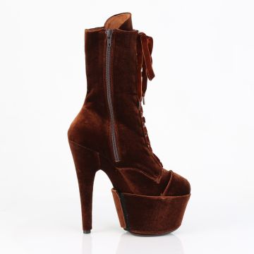 Hnědé taneční kozačky ADO1045VEL/BN/M | ADORE-1045VEL Pleaser - z vnějšku