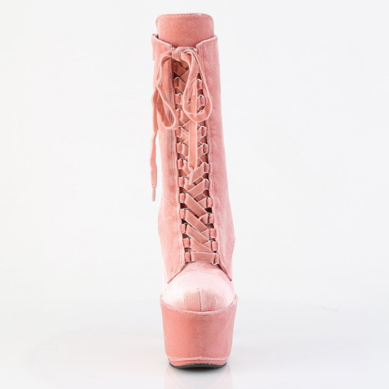 Růžové taneční kozačky ADO1045VEL/DTPN/M | ADORE-1045VEL Pleaser - zepředu