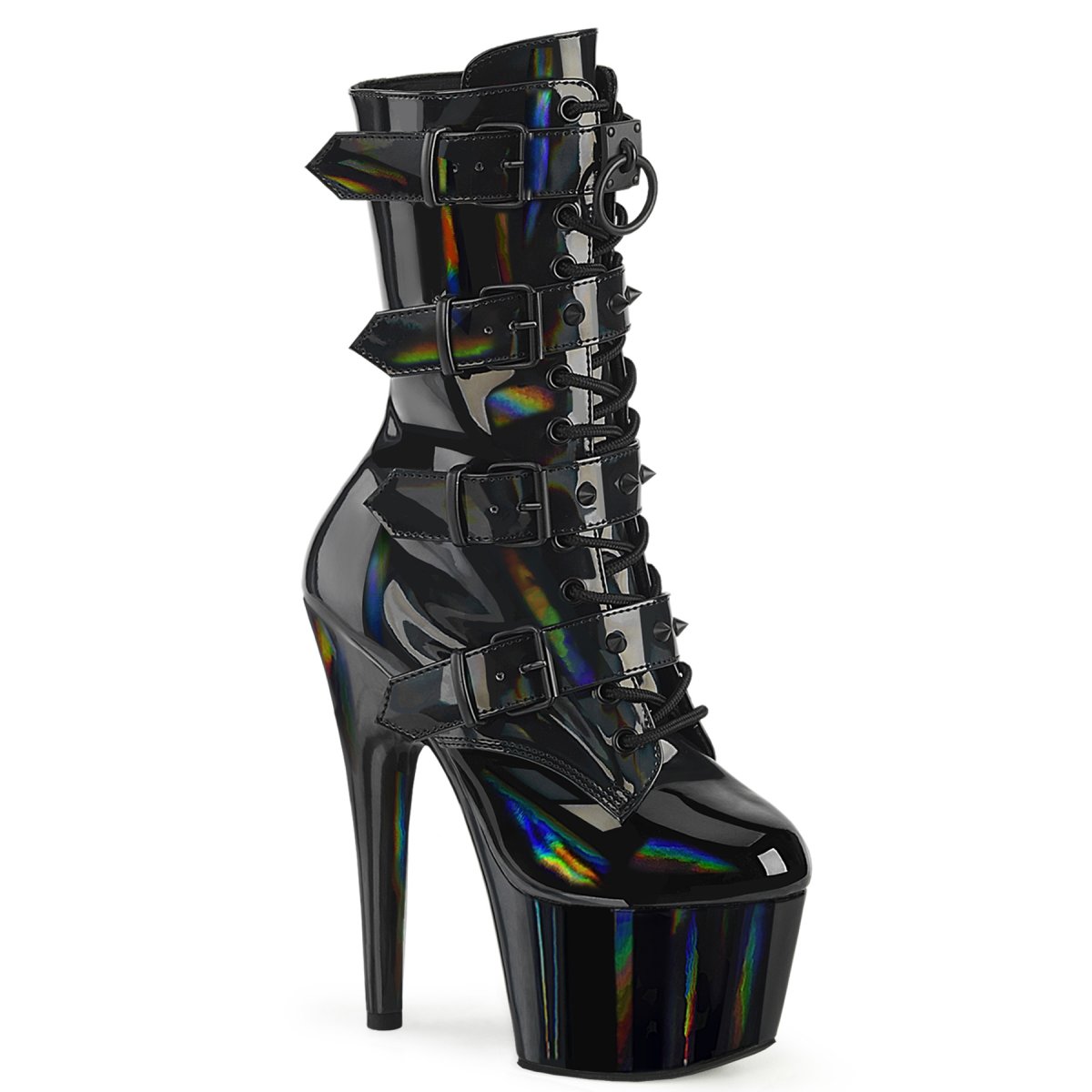 Černé kozačky s hologramem ADO1046/BHG/M Pleaser | ADORE-1046