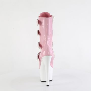 Růžovo-bílé taneční kozačky na striptýz ADO1046TT/BPHG/W | ADORE-1046TT Pleaser - zezadu