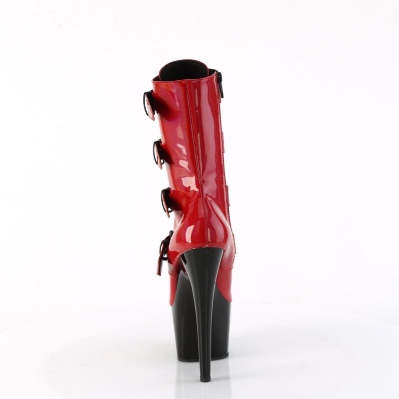Červeno-černé taneční kozačky na striptýz ADO1046TT/RHG/B | ADORE-1046TT Pleaser - zezadu