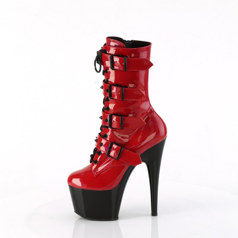 Červeno-černé taneční kozačky na striptýz ADO1046TT/RHG/B | ADORE-1046TT Pleaser - z vnitřku