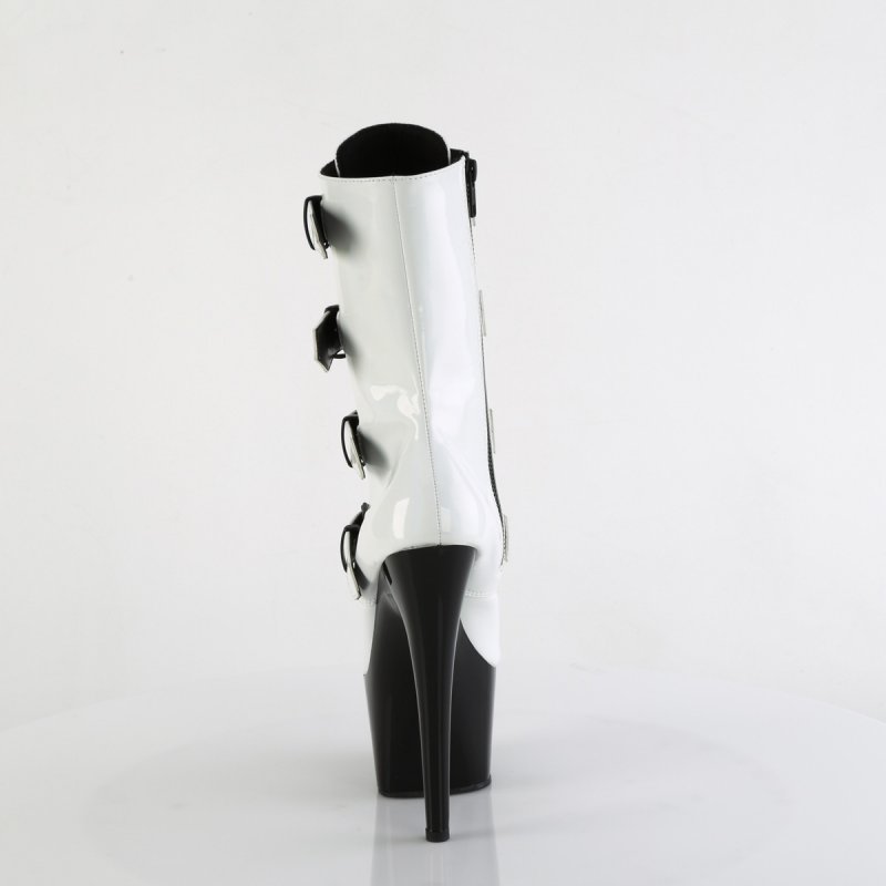 Černobílé taneční kozačky na striptýz ADO1046TT/WHG/B | ADORE-1046TT Pleaser - zezadu
