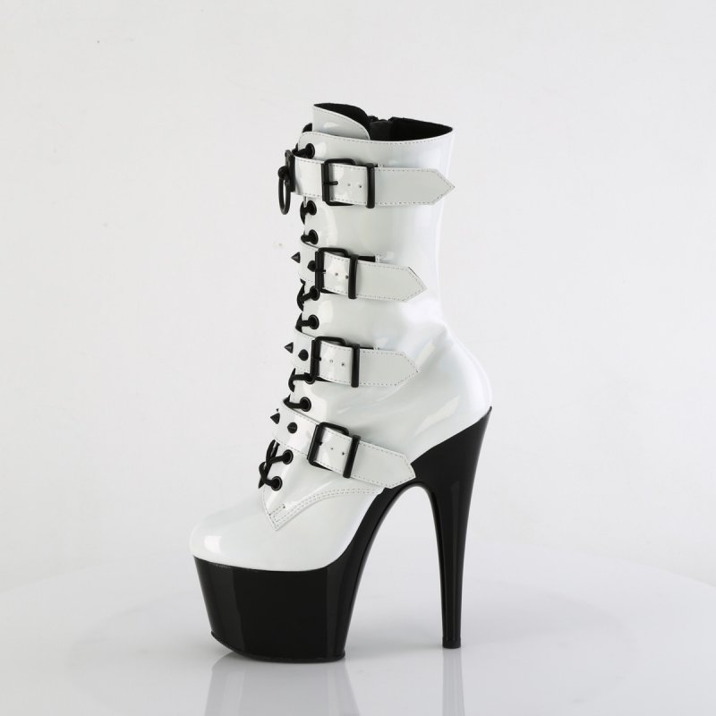 Černobílé taneční kozačky na striptýz ADO1046TT/WHG/B | ADORE-1046TT Pleaser - z vnitřku