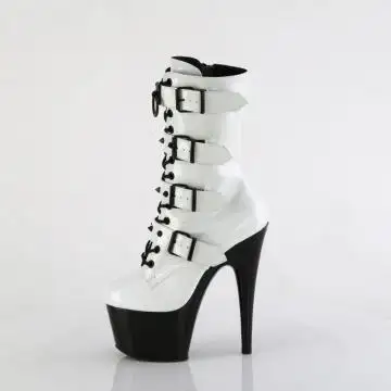 Černobílé taneční kozačky na striptýz ADO1046TT/WHG/B | ADORE-1046TT Pleaser - z vnitřku