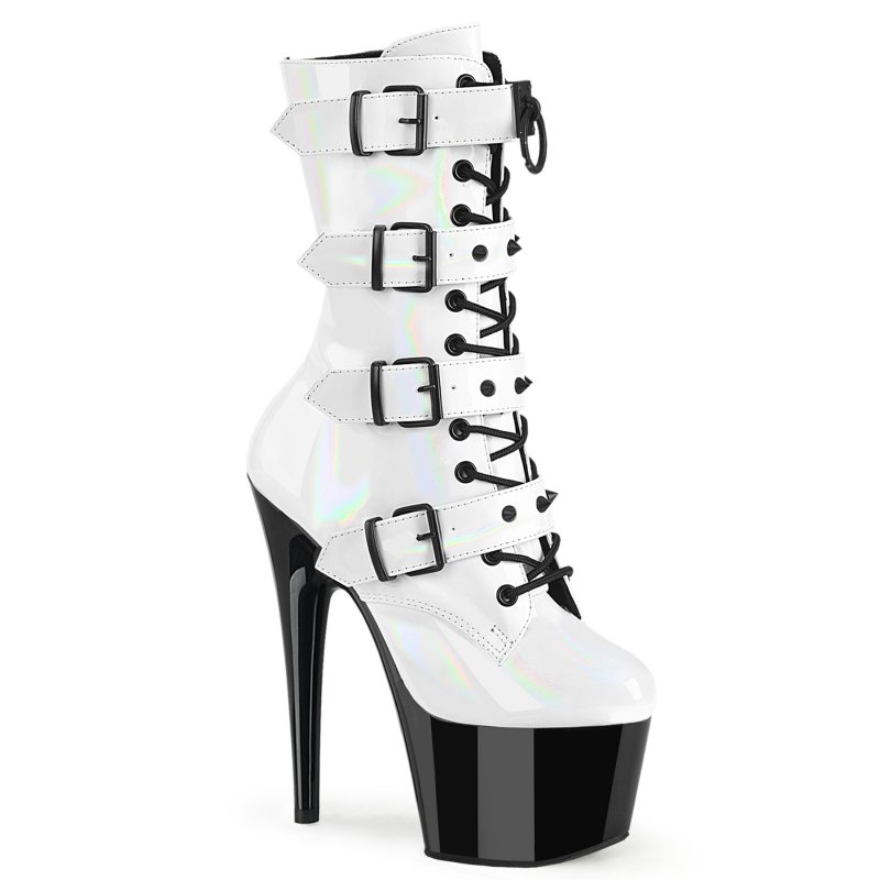 Černobílé taneční kozačky na striptýz ADO1046TT/WHG/B | ADORE-1046TT Pleaser