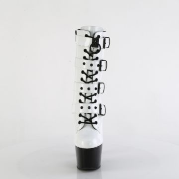 Černobílé taneční kozačky na striptýz ADO1046TT/WHG/B | ADORE-1046TT Pleaser - zepředu