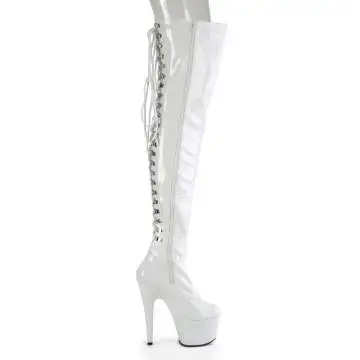 Bílé erotické kozačky ADO3063/W/M | ADORE-3063 Pleaser - z vnějšku