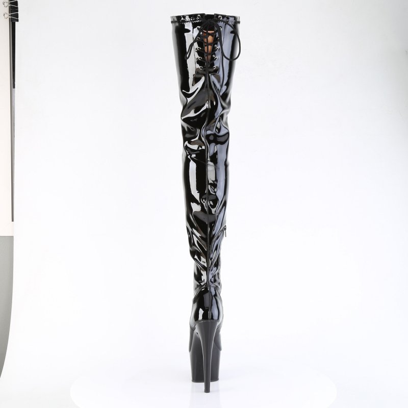 Černé dominatrix kozačky Pleaser ADO4000SLT/B/M | ADORE-4000SLT Pleaser - zezadu