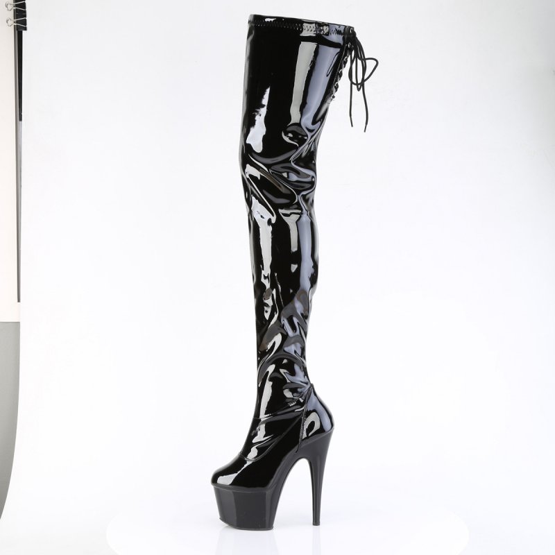 Černé dominatrix kozačky Pleaser ADO4000SLT/B/M | ADORE-4000SLT Pleaser - z vnitřku
