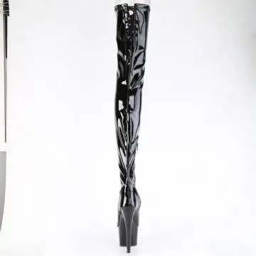 Černé erotické kozačky na stehna ADO4011/B/M Pleaser | ADORE-4011 Pleaser - zezadu