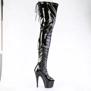 Černé erotické kozačky na stehna ADO4011/B/M Pleaser | ADORE-4011 Pleaser - z vnějšku