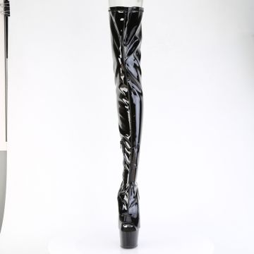 Černé erotické kozačky na stehna ADO4011/B/M Pleaser | ADORE-4011 - zepředu