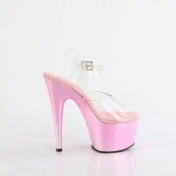 Růžové strip sandály na podpatku ADO708LQ/C/LQBPHG | ADORE-708LQ Pleaser - z vnějšku