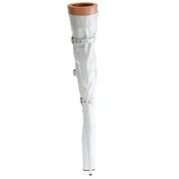 Bílé BDSM kozačky BEY3028/W/M | BEYOND-3028 Pleaser - zezadu