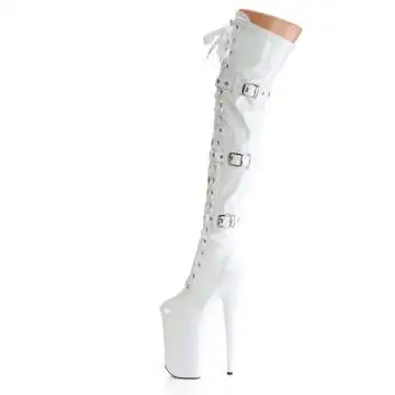 Bílé BDSM kozačky BEY3028/W/M | BEYOND-3028 Pleaser - z vnitřku