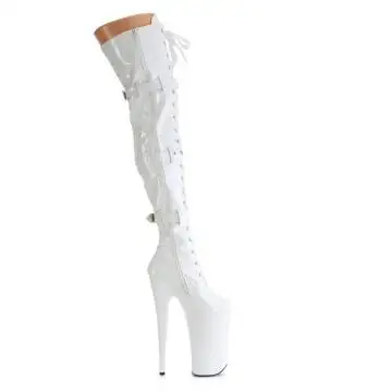 Bílé BDSM kozačky BEY3028/W/M | BEYOND-3028 Pleaser - z vnějšku