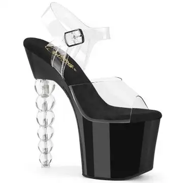 Černé sandály na platformě a podpatku BLISS708/C/B-C | BLISS-708 Pleaser