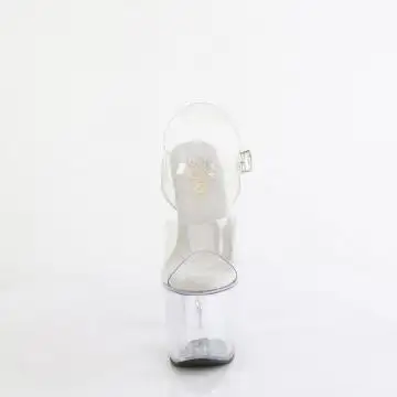 Průhledné sandály na platformě a podpatku BLISS708/C/M | BLISS-708 Pleaser - zepředu