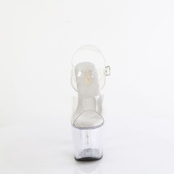 Průhledné sandály na platformě a podpatku BLISS708/C/M | BLISS-708 Pleaser - zepředu Průhledné sandály na platformě a podpatku BLISS708/C/M | BLISS-708 Pleaser - zepředu