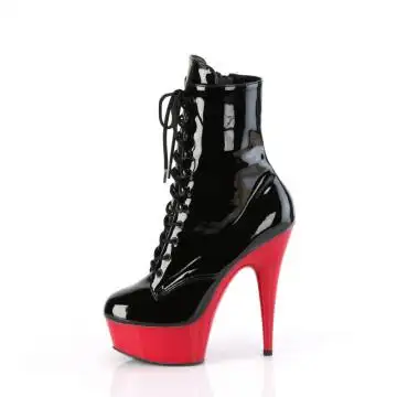 Černo-červené sexy kozačky DEL1020/B/R | DELIGHT-1020 Pleaser - z vnitřku