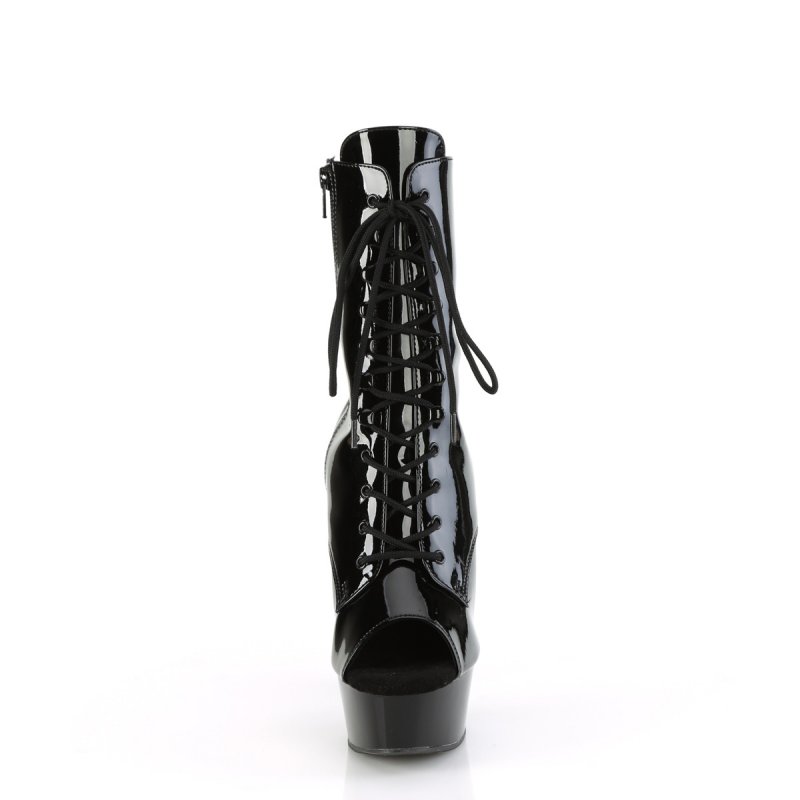 Černé kotníkové go-go kozačky DEL1021/B/M | DELIGHT-1021 Pleaser - zepředu