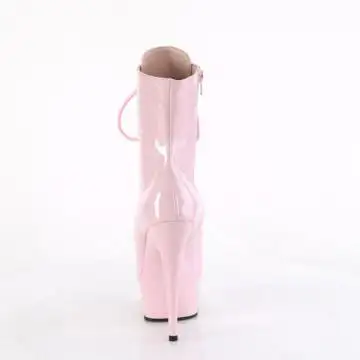 Růžové kotníkové go-go kozačky DEL1021/BP/M | DELIGHT-1021 Pleaser - zezadu