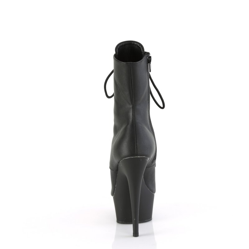 Černé matné go-go kozačky DEL1021/BPU/M | DELIGHT-1021 Pleaser - zezadu