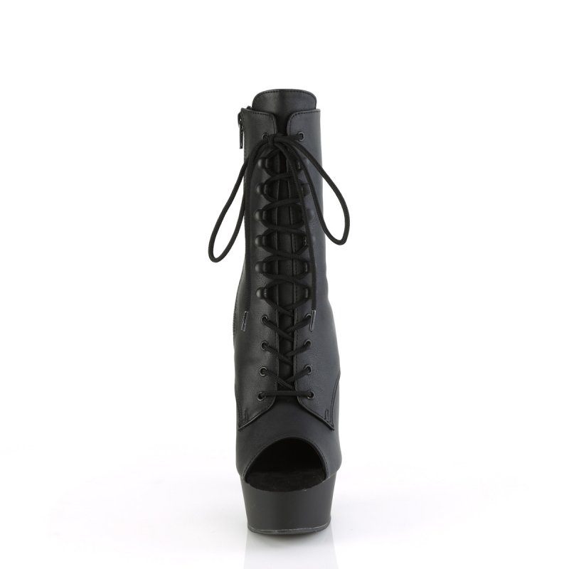 Černé matné go-go kozačky DEL1021/BPU/M | DELIGHT-1021 Pleaser - zepředu