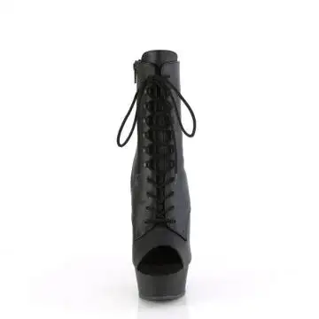 Černé matné go-go kozačky DEL1021/BPU/M | DELIGHT-1021 Pleaser - zepředu